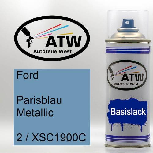 Ford, Parisblau Metallic, 2 / XSC1900C: 400ml Sprühdose, von ATW Autoteile West.